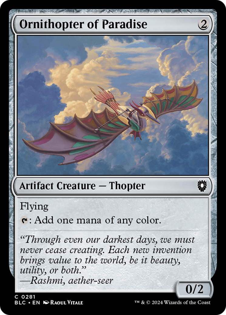 Ornithopter of Paradise (BLC-281) - Bloomburrow Commander