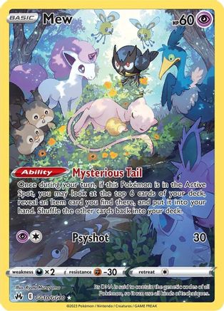 Mew GG10/GG70 - Holofoil Crown Zenith Galarian Gallery - Ultra Rare