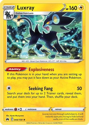 Luxray (44) 044/159 - Reverse Holofoil Crown Zenith - Rare