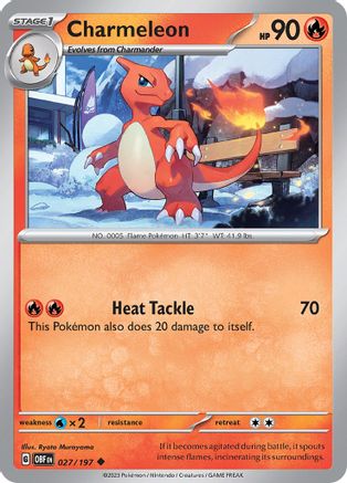 Charmeleon 027/197 - Reverse Holofoil SV03 Obsidian Flames - Uncommon