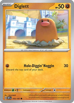 Diglett 103/197 SV03 Obsidian Flames - Common