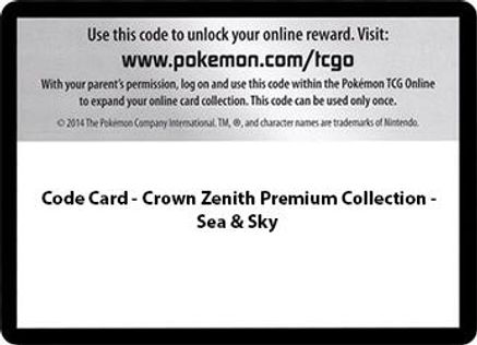 Code Card - Sea & Sky Premium Collection Crown Zenith - Code Card