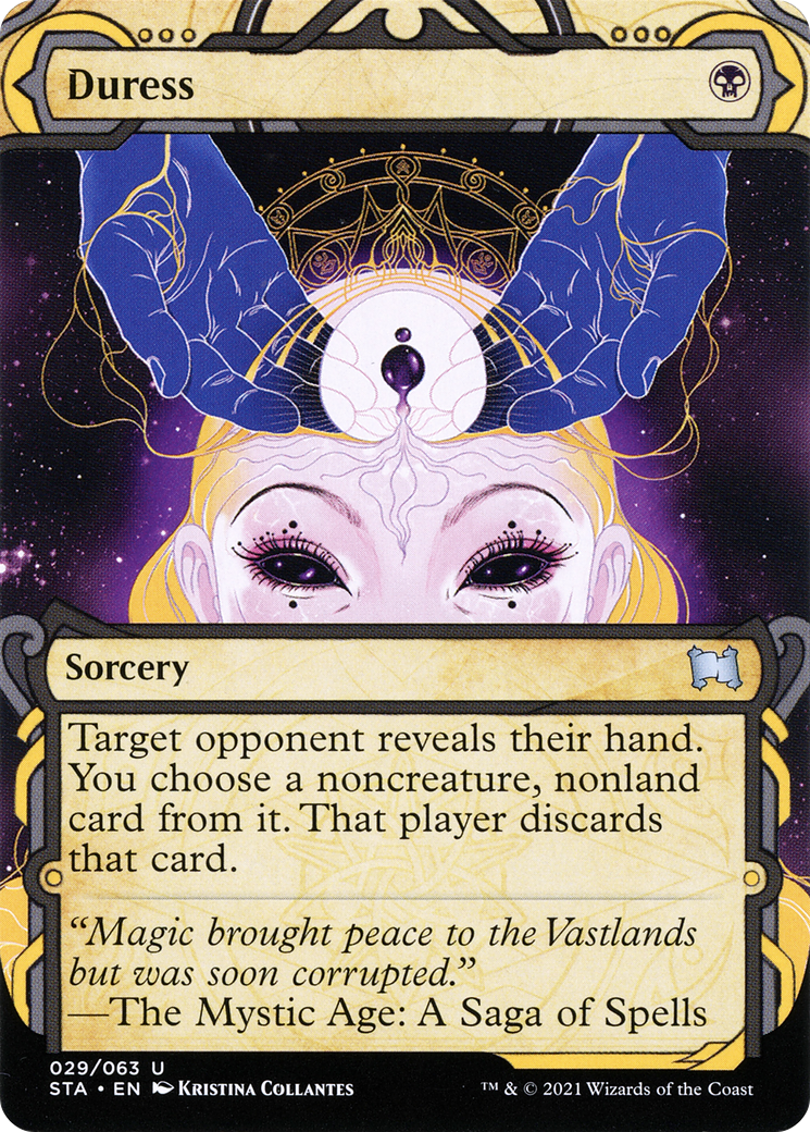 Duress (STA-029) - Strixhaven Mystical Archive: (Showcase) (Borderless) Etched Foil