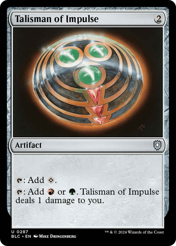 Talisman of Impulse (BLC-287) - Bloomburrow Commander