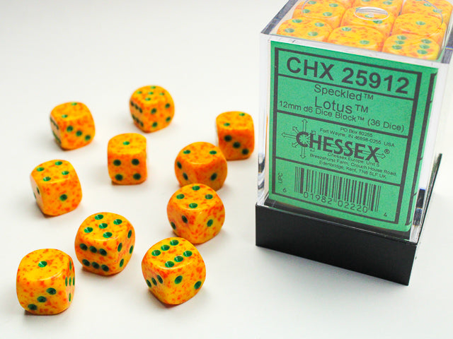 Chessex 12mm D6 Block (36 Dice) Speckled