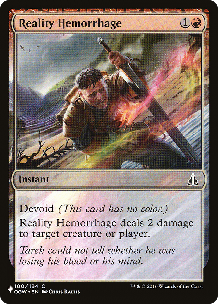 Reality Hemorrhage (LIST-100/184) - The List: (devoid)