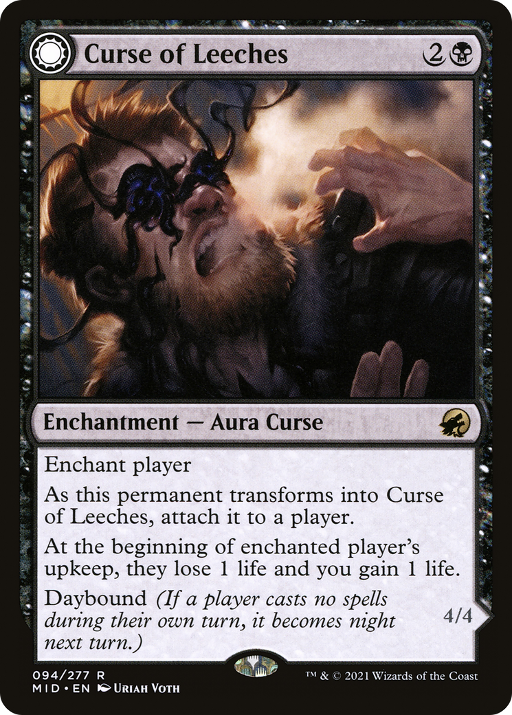 Curse of Leeches (MID-094) - Innistrad: Midnight Hunt: (Double Faced Transform) Foil