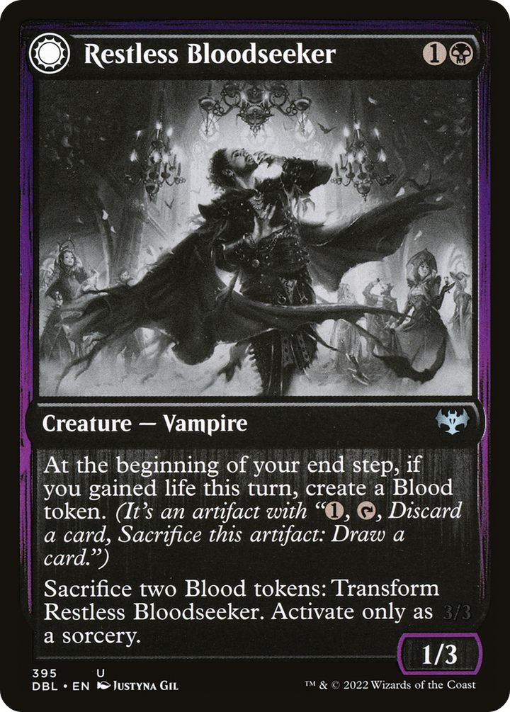 Restless Bloodseeker (DBL-395) - Innistrad: Double Feature: (Double Faced Transform) Foil