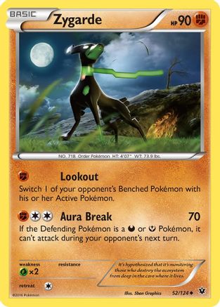 Zygarde (52) 052/124  - Reverse Holofoil XY  Fates Collide - Uncommon