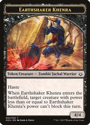 Earthshaker Khenra // Zombie Double-Sided Token (HOU-4 // 20) - Hour of Devastation