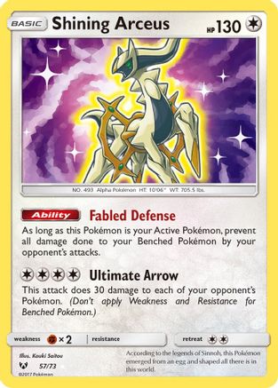Shining Arceus 057  - Holofoil Shining Legends - Shiny Holo Rare