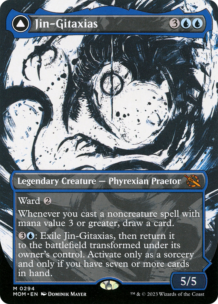 Jin-Gitaxias (Showcase) (MOM-294) - March of the Machine: (Showcase) (Borderless) Foil