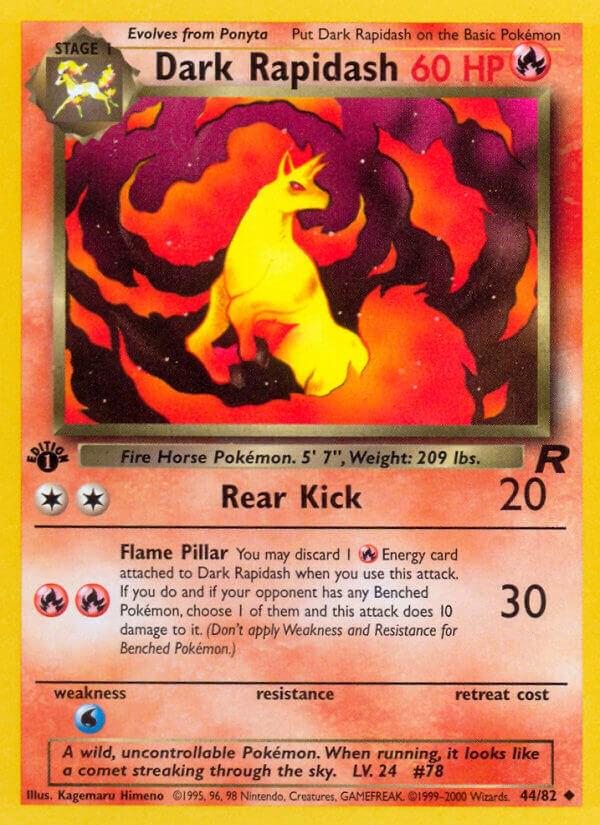 Dark Rapidash Team Rocket 1st Edition 44/82 PSA 8