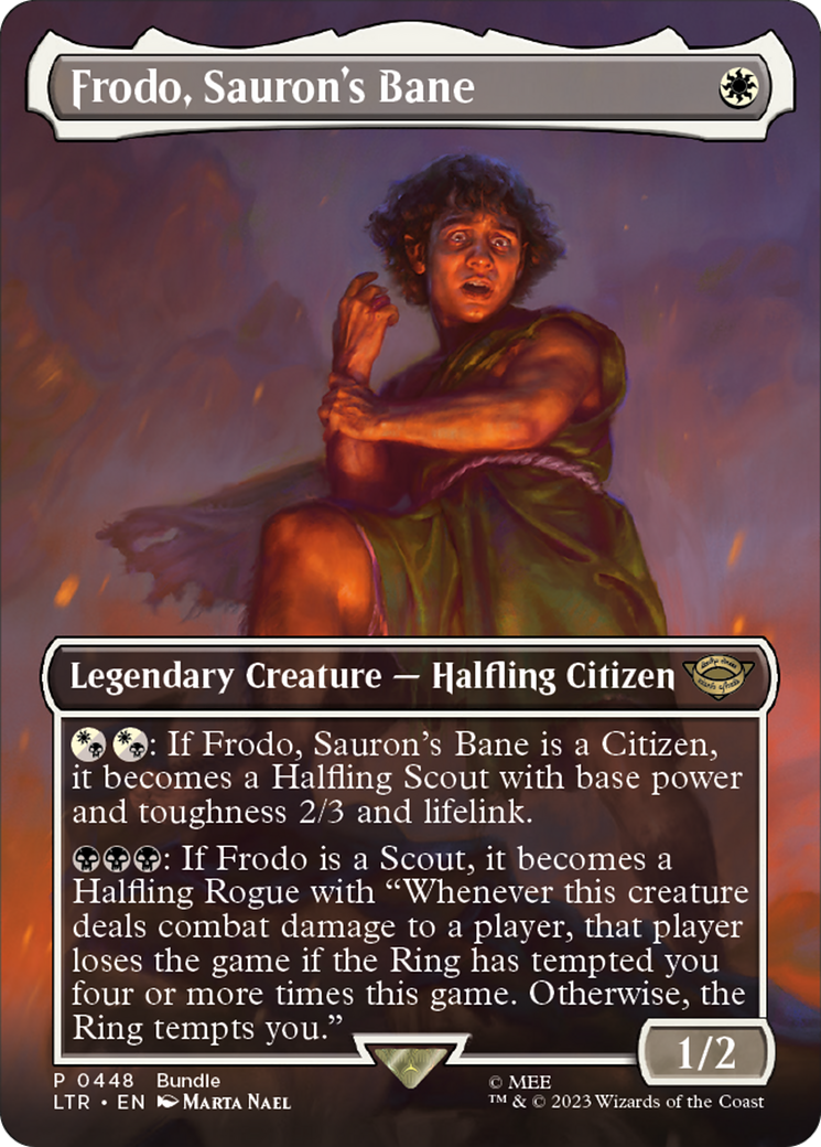 Frodo, Sauron's Bane (Borderless) (LTR Bundle) (UMP-448) - The Lord of the Rings: Tales of Middle-earth (Borderless) Foil