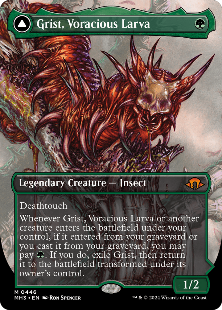 Grist, Voracious Larva (Borderless) (MH3-446) - Modern Horizons 3 (Borderless) Foil