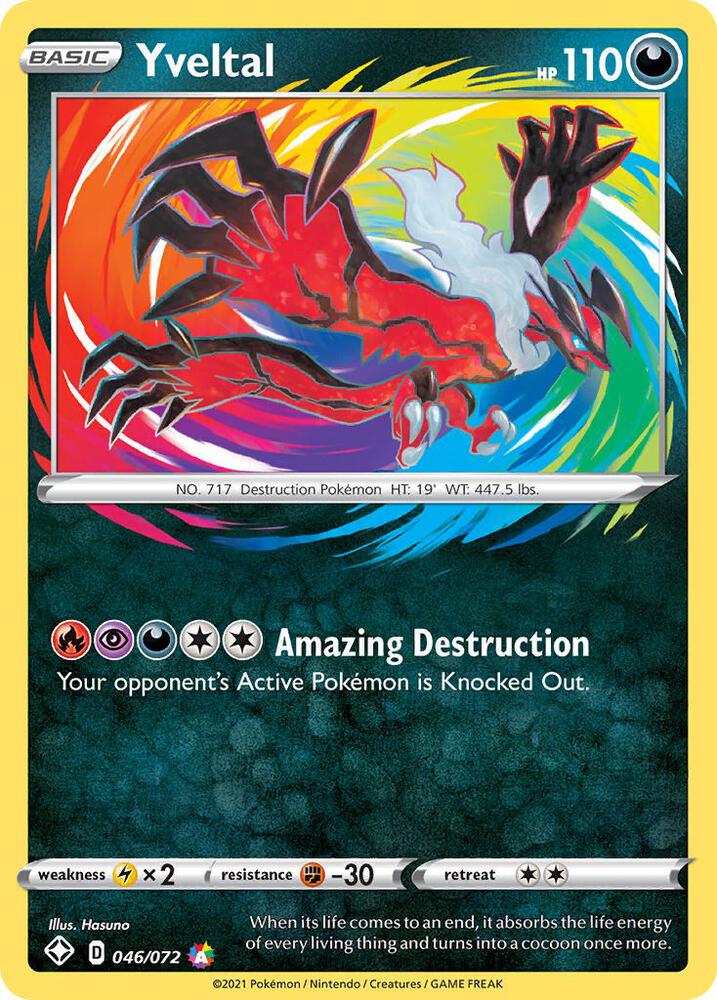 Yveltal Shining Fates 046/072 PSA 8