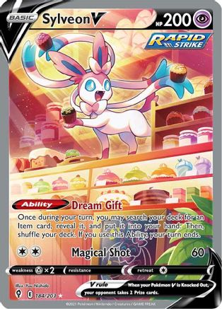 Sylveon V (Alternate Full Art) 184/203  - Holofoil SWSH07 Evolving Skies - Ultra Rare