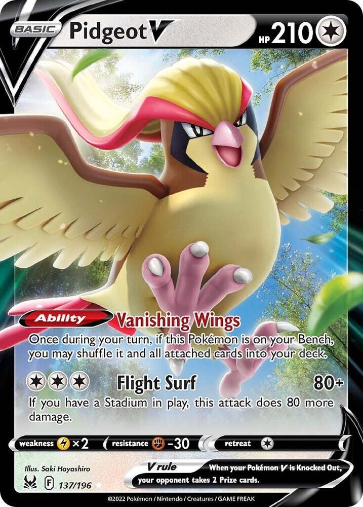 Pidgeot V Lost Origin 137/196 PSA 9