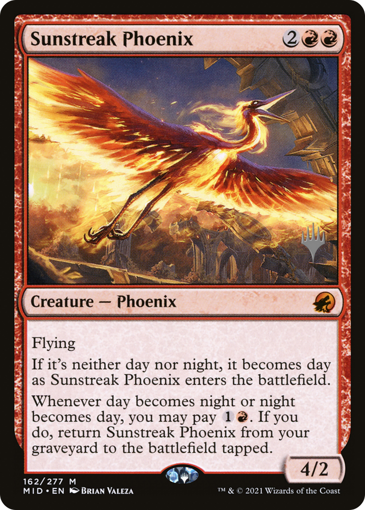 Sunstreak Phoenix (PPMID-162) - Innistrad: Midnight Hunt Promos Foil