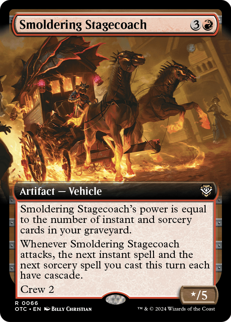 Smoldering Stagecoach (Extended Art) (OTC-066) - Outlaws of Thunder Junction Commander: (Extended Art)