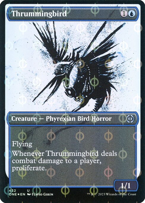 Thrummingbird (ONE-432) - Phyrexia: All Will Be One Foil — official product image (scryfall)