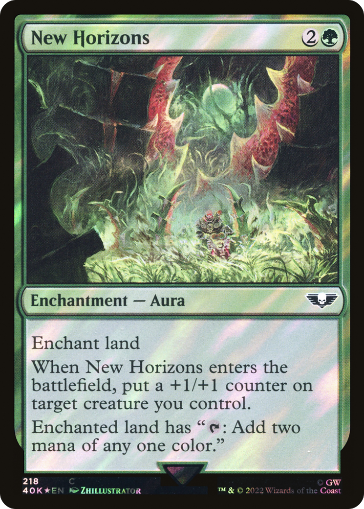 New Horizons (Surge Foil) (40K-218★) - Warhammer 40,000 Commander Foil