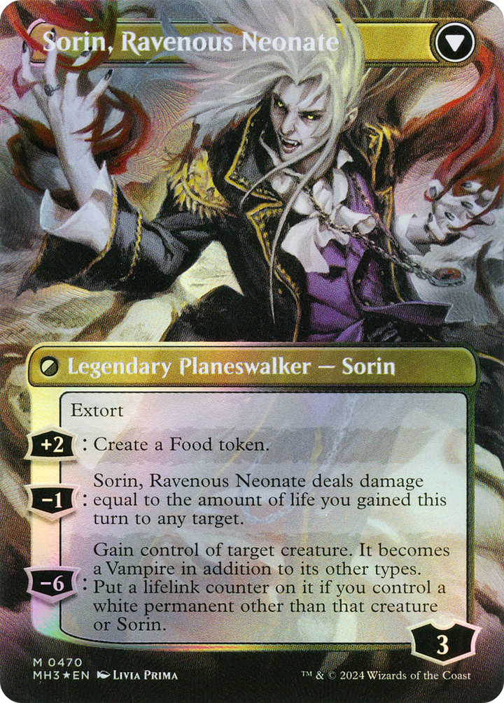 Sorin of House Markov (Borderless) (Textured Foil) (MH3-470) - Modern Horizons 3 (Borderless) Foil