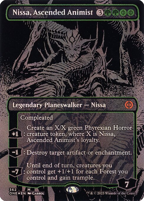 Nissa, Ascended Animist (ONE-362) - Phyrexia: All Will Be One Foil — official product image (scryfall)