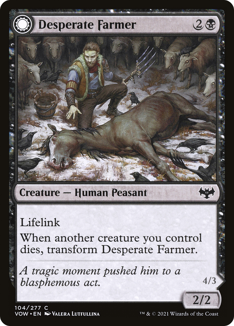 Desperate Farmer (VOW-104) - Innistrad: Crimson Vow: (Double Faced Transform) Foil