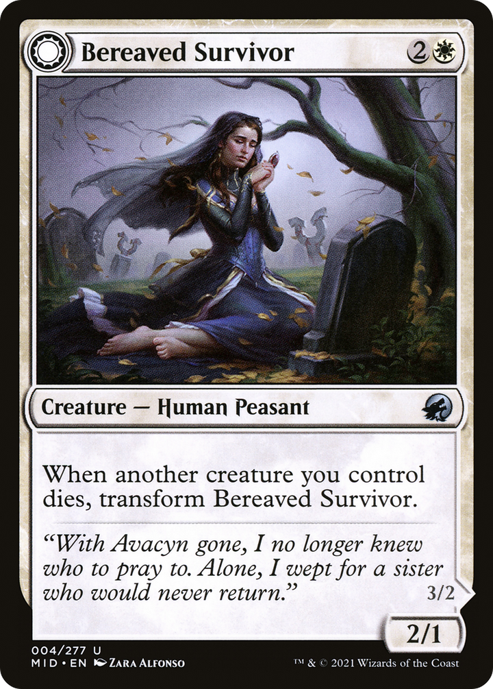 Bereaved Survivor (MID-004) - Innistrad: Midnight Hunt: (Double Faced Transform) Foil