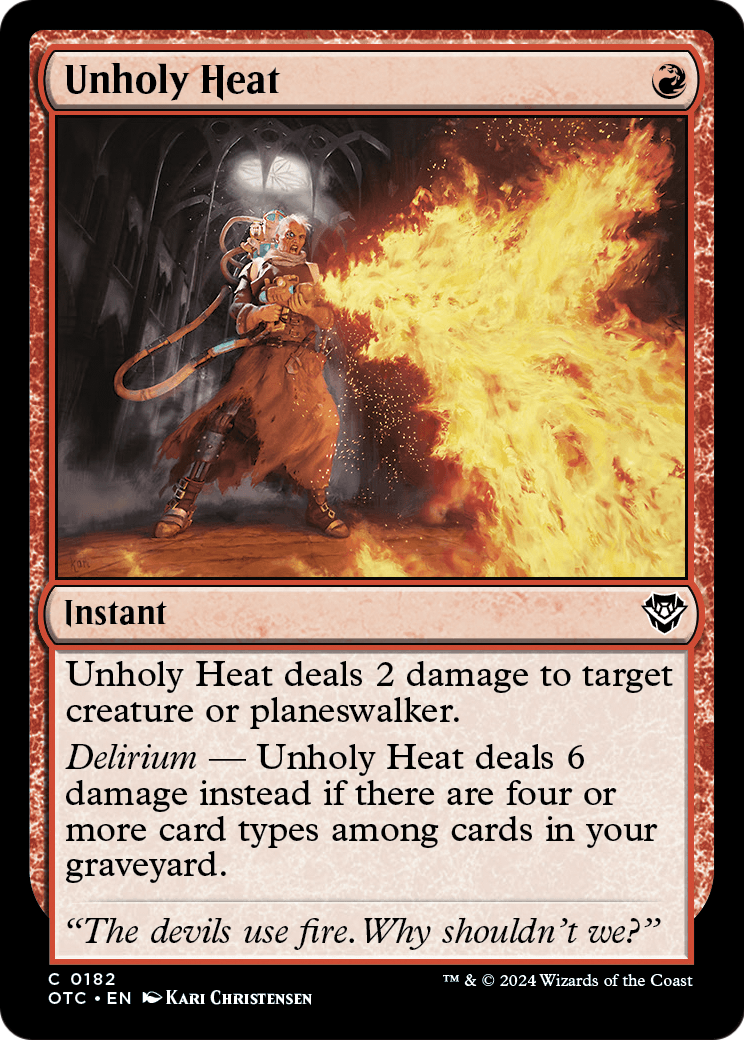 Unholy Heat (OTC-182) - Outlaws of Thunder Junction Commander