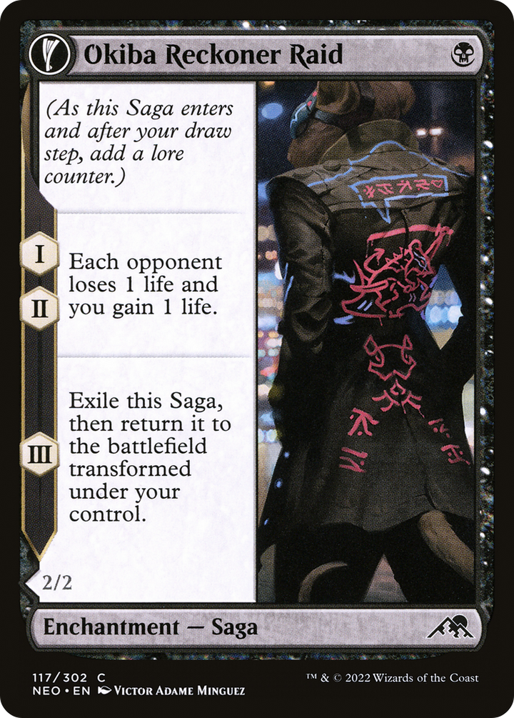 Okiba Reckoner Raid (NEO-117) - Kamigawa: Neon Dynasty: (fandfc, enchantment) Foil