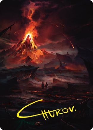 Valley of Gorgoroth Art Card (Gold-Stamped Signature) (ASLTR-080) - Art Series: Universes Beyond: The Lord of the Rings: Tales of Middle-earth