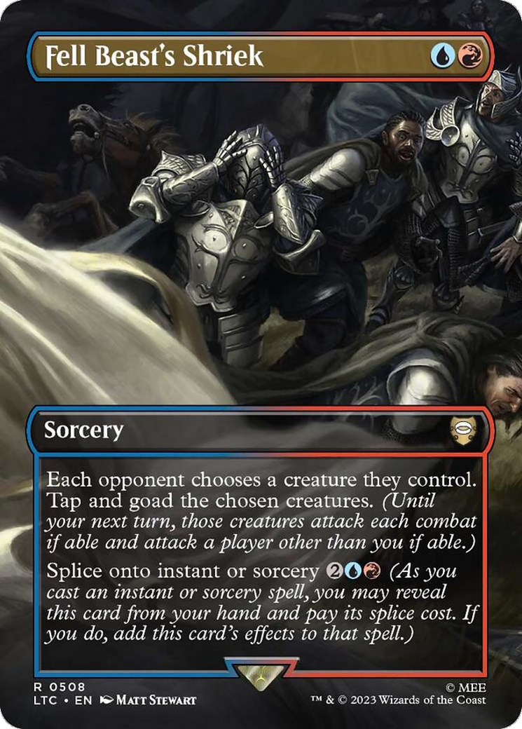 Fell Beast's Shriek (Borderless) (LTC-508) - Tales of Middle-earth Commander (Borderless) Foil