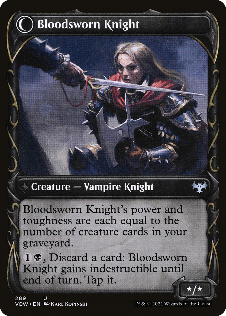 Bloodsworn Squire (Showcase) (VOW-289) - Innistrad: Crimson Vow: (Showcase, Double Faced Transform)