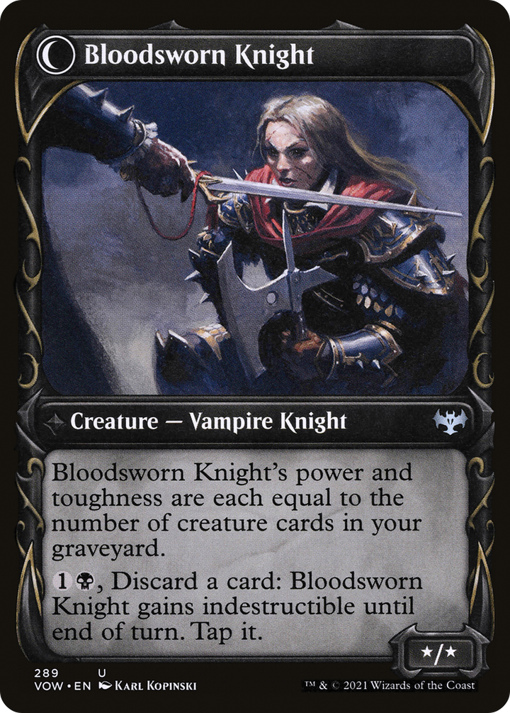 Bloodsworn Squire (Showcase) (VOW-289) - Innistrad: Crimson Vow: (Showcase, Double Faced Transform)