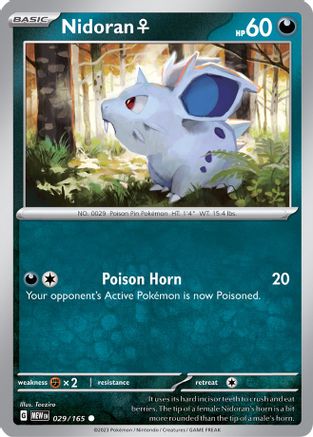 Nidoran F 029/165  - Reverse Holofoil SV Scarlet & Violet 151 - Common