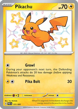Pikachu 131/091  - Holofoil SV Paldean Fates - Shiny Rare