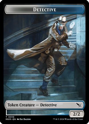 Detective // Human Double-Sided Token (MKM-10 // 2) - Murders at Karlov Manor Foil