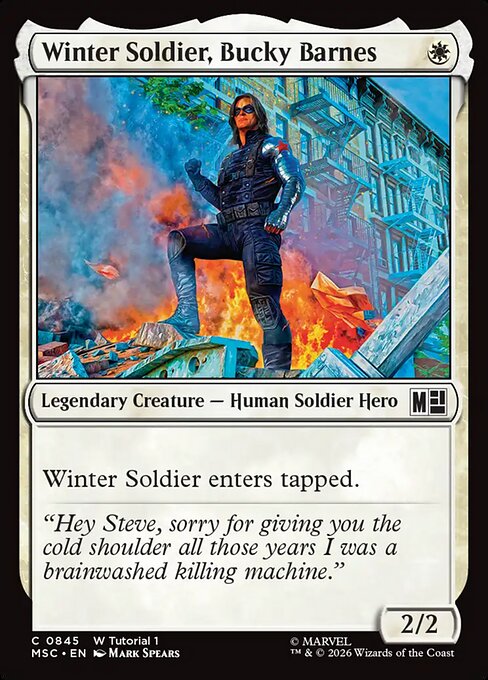 Winter Soldier, Bucky Barnes (0527) (MSC-524) - Commander: Marvel Super Heroes — official product image (scryfall)