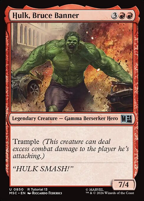 Hulk, Bruce Banner (0546) (MSC-546) - Commander: Marvel Super Heroes — official product image (scryfall)