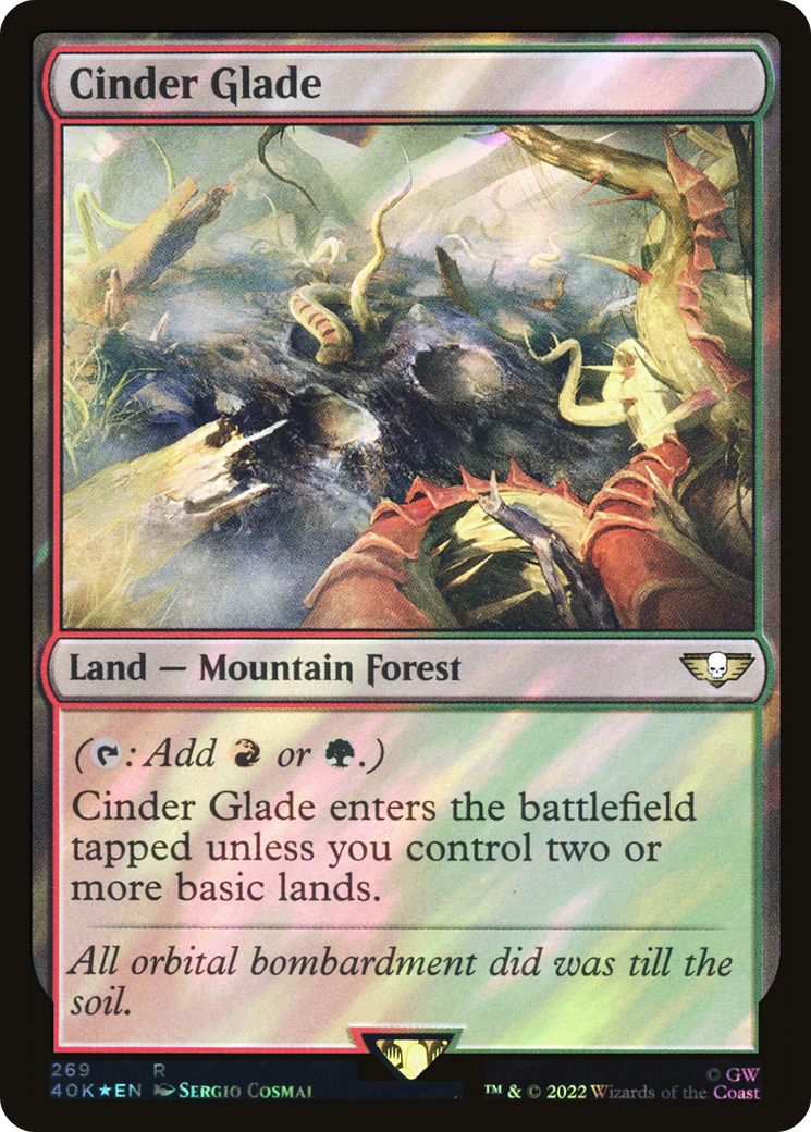 Cinder Glade (Surge Foil) (40K-269★) - Warhammer 40,000 Commander Foil