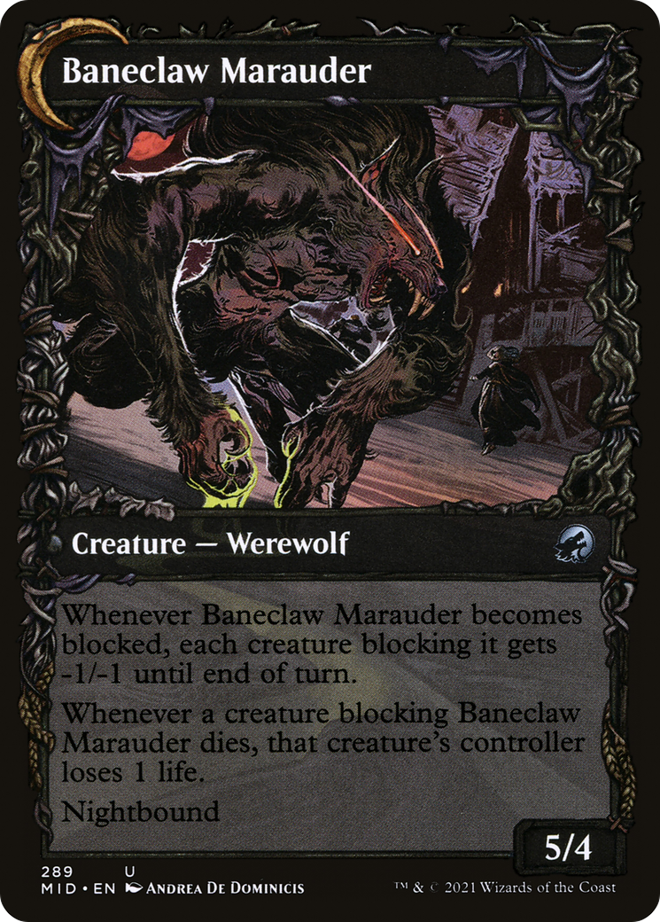 Baneblade Scoundrel (Showcase) (MID-289) - Innistrad: Midnight Hunt: (Showcase, Double Faced Transform)