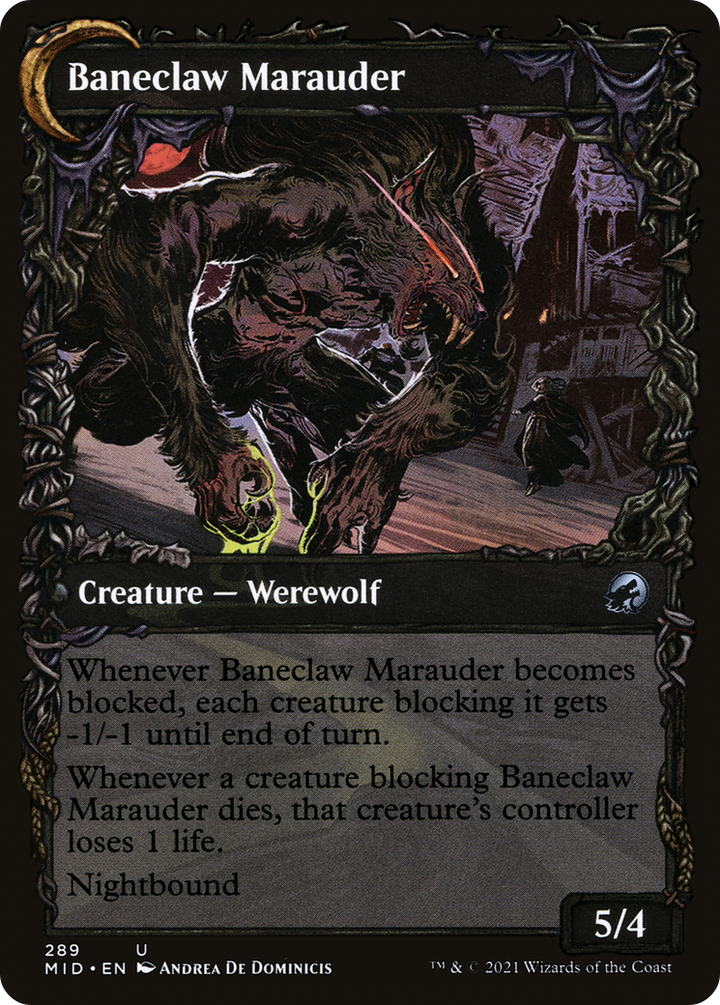 Baneblade Scoundrel (Showcase) (MID-289) - Innistrad: Midnight Hunt: (Showcase, Double Faced Transform)