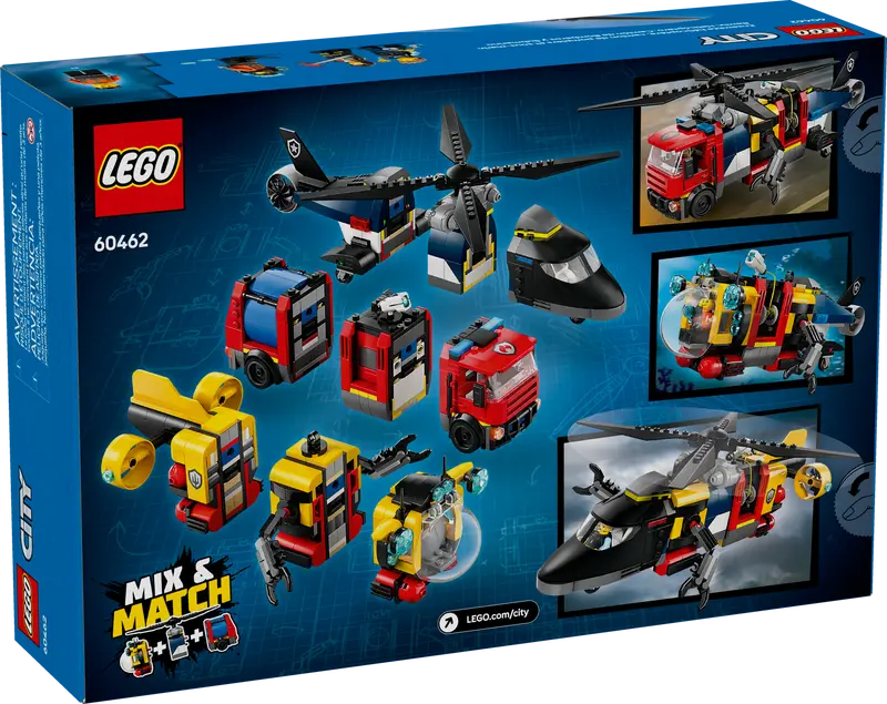 LEGO Helicopter, Fire Truck & Submarine Remix - 60462