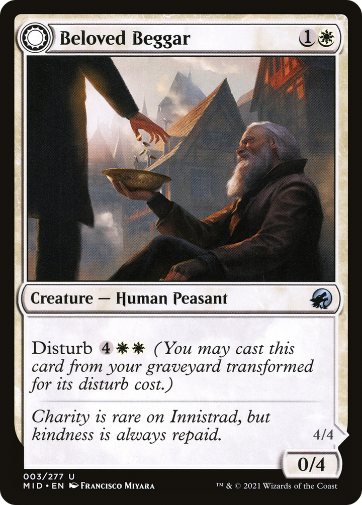 Beloved Beggar (MID-003) - Innistrad: Midnight Hunt: (Double Faced Transform) Foil