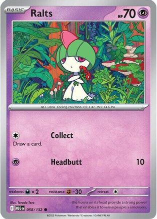 Ralts 058/132  - Reverse Holofoil ME01 Mega Evolution - Common