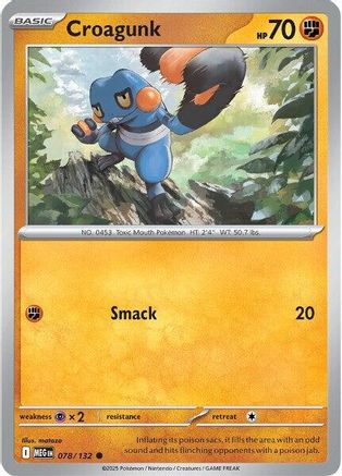 Croagunk 078/132  - Reverse Holofoil ME01 Mega Evolution - Common