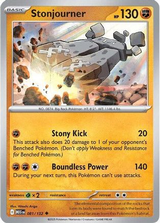 Stonjourner 081/132  - Reverse Holofoil ME01 Mega Evolution - Uncommon