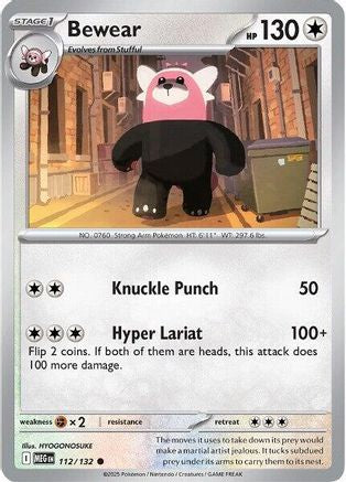 Bewear 112/132  - Reverse Holofoil ME01 Mega Evolution - Common